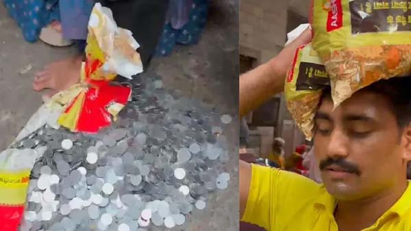बांके बिहारी मंदिर की दानराशि सड़क पर बिखरी