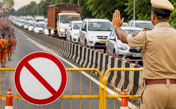 कांवड़ यात्रा : 11 अगस्त तक भारी वाहनों का प्रवेश रहेगा बंद, ईस्टर्न पेरिफेरल होकर निकलेंगे वाहन